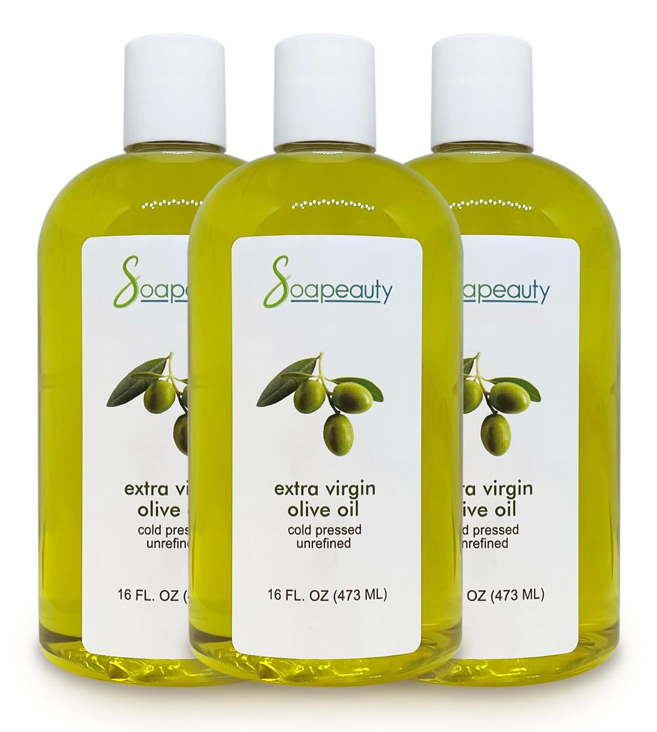Soapeauty Extra Virgin Olive Oil, Pure Natural Cold Pressed Carrier Oil, 48 Fl Oz (3 Pack) — Carrier blend from USA