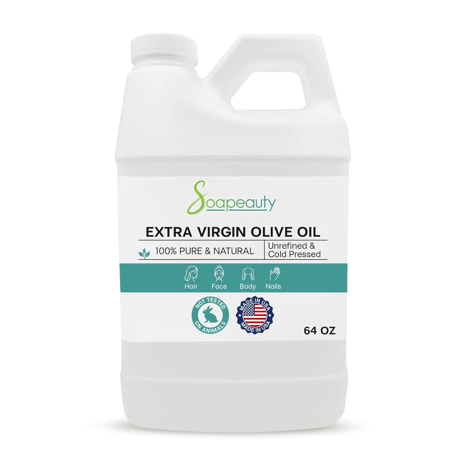 Soapeauty Extra Virgin Olive Oil, 100% Pure Natural Cold Pressed Carrier Oil, 64 Fl Oz — Carrier blend from USA