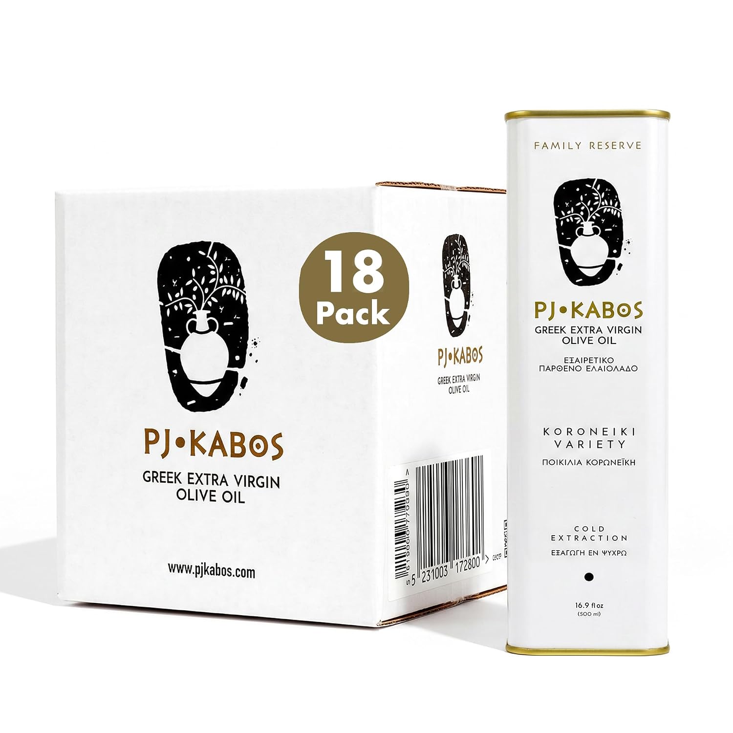 P.J. KABOS 2024/25 Harvest Family Reserve — Medium High-Phenolic Extra Virgin Olive Oil — Koroneiki from Kalamata, Messenia, Peloponnese